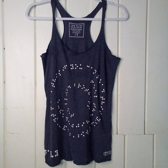 Two Blind Brothers Tank Top Women S Sleeveless Racer Back Soft Stretch Gray - Picture 2 of 13